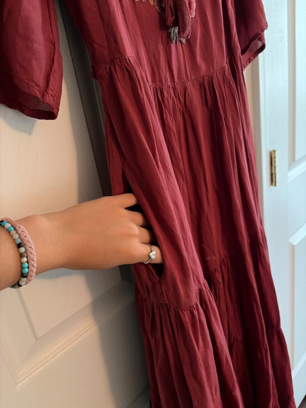 April Cornell red embroidered dress - Picture 11 of 11